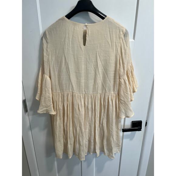 Umgee The Hanna Embroidered Ivory Boho Mini Festival Dress Cottagecore Sz L - Picture 10 of 13